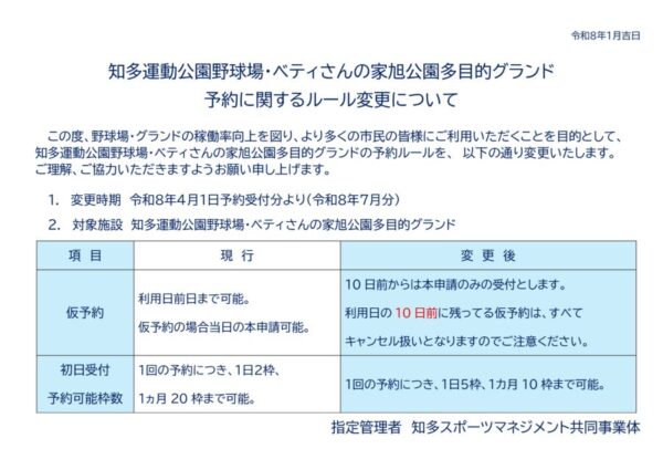 thumbnail of グランド予約ルール変更